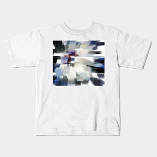 Abstract White And Grey Flower Kids T-Shirt